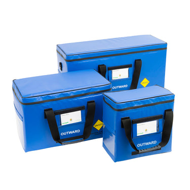Group of Blue Pathology Medical Carriers